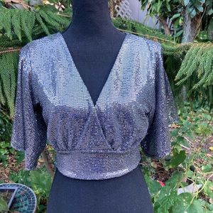 Forever 21 sequin crop top M